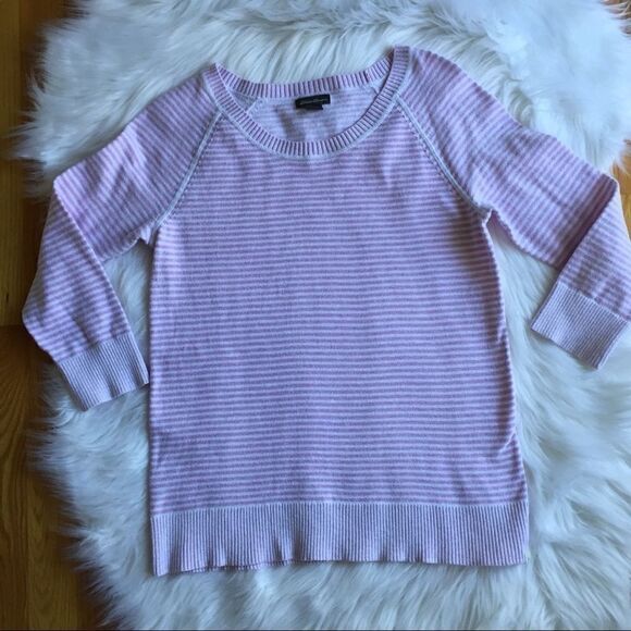 Women’s Eddie Bauer Pink Striped Sweater S - Picture 1 of 4